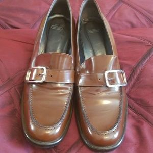 Coach stacked heel loafer